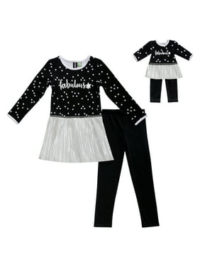 Dollie /& Me Girls Size 4-14 Purple Black Shrug Two-fer Top Tutu Skirt Set